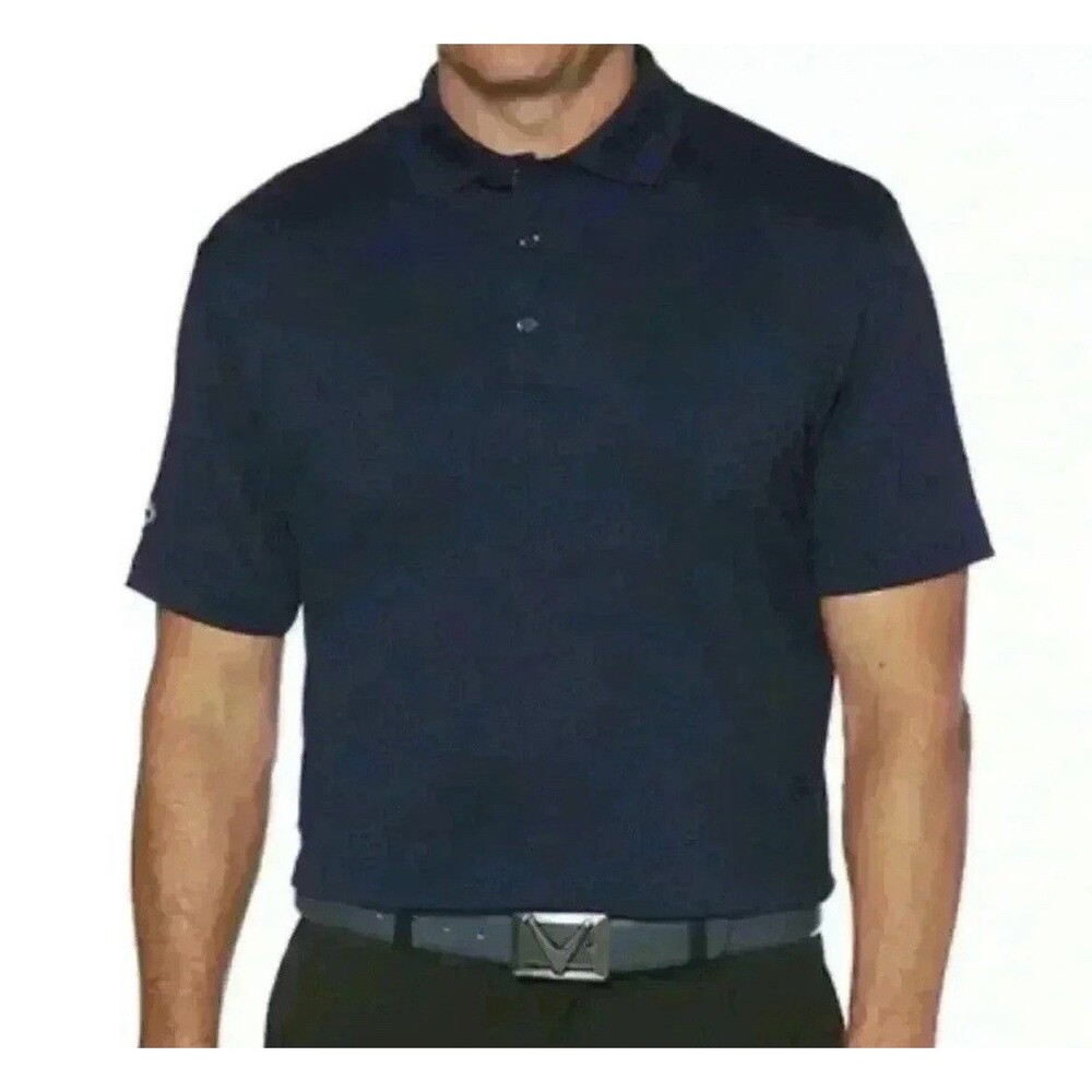 Callaway Men’s Navy Blue Golf Shirt Opti-Dri Performance Polo